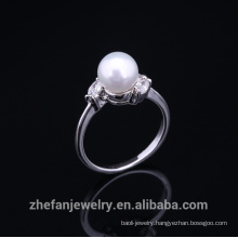 2015 super fashion copper new design pearl finger ring for women